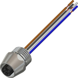 Przemysłowe złącza okrągłe 4-pinowe M12, panelowe Wtyczka, gniazdo RS PRO