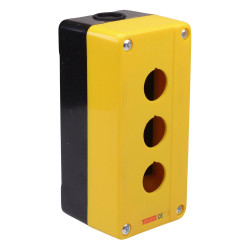 3 Way 22.5mm Push Button Enclosure PtecENC3Yellow
