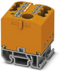 Distribution block, push-in connection, 0.14-4.0 mm², 7 pole, 24 A, 8 kV, orange, 3274184