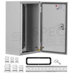 Obudowa hermetyczna rozdzielnica metalowa z płytą montażową 500x300x200 IP65 natynkowa szara NEKU