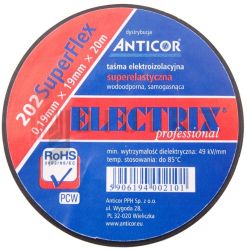 Taśma ELECTRIX 202SuperFlex el-izol.PCW 19mmx20m BK