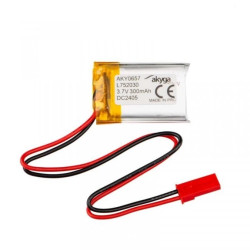 Akumulator Li-Po 3,7V 300mAh PCM złącze JST 2.54 2Pin 150mm AKY0657 LP752030