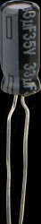 EEUFR1V330B Electrolytic capacitor, radial, 33 µF, 35 V, 105°C, low ESR