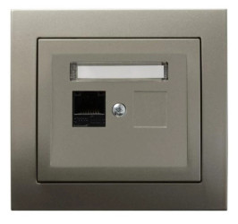 KIER Gniazdo komputerowe pojedyncze RJ45 kat.5e MMC satyna light GPK-1W/K/45