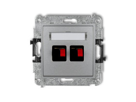 MINI Gniazdo głośnikowe podwójne srebrny metalik 7MGG-2 KARLIK