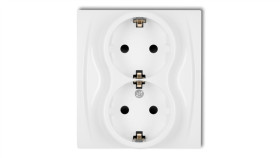 Logo Gniazdo Podwójne Z/U Schuko Biały Lgp-2Sp