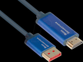 4860-SF010B DP 1.4 to HDMI 2.0 A male,4K@60Hz, 1 m, blue