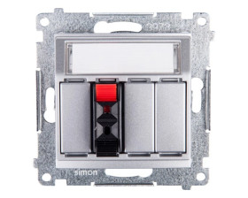 Simon 54 Gniazdo głośnikowe pojedyncze srebrny mat DGL31.01/43