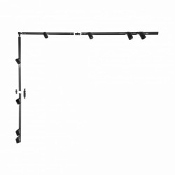 Zestaw szynowy jednoobwodowy, kształt L czarny z reflektorkami na GU10 - 3019 Zuma Line