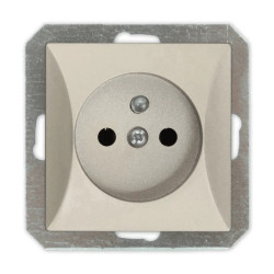 OPAL Gniazdo pojedyncze z uziemieniem do ramki satyna GPt-16/m Op PI