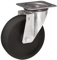 Koło samonastawne średnica kabla 100mm Płyta LAG 200kg wysokość całkowita 129mm