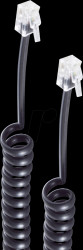 BS70135 Telephone handset spiral cable, 2x 4P4C, black, 4m