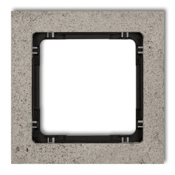 DECO Ramka uniwersalna pojedyncza - beton (ramka: jasnoszara spód: czarny) jasny szary 27-12-DRB-1