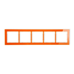 DECO Ramka pięciokrotna - efekt szkła (ramka: pomarańczowa spód: beżowy) pomarańczowy 13-1-DRS-5