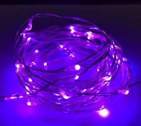 Lampki led zewnętrzne ŁEZKI 12V 5m 50LED fioletowe IP65