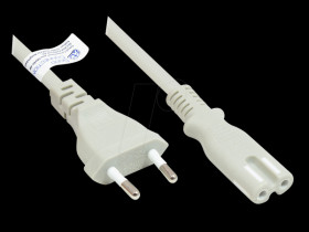 P0370-GR018 Euro plug type C to C7 , gray, 0.75 mm², 1.8 m