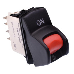KL46CAKJG226SQF01 APEM On-On Fan Red 24V Locking Power Rocker Switch DPDT IP68