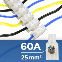 Listwa zaciskowa LTF 12-torowa do 25mm² 60A biała HOROZ
