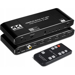 Switch HDMI 2.0 4/1 4K UHD HDR Rozdzielacz + Ekstraktor Audio, ARC