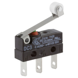 ZF DC3C-L1RC Microswitch SPDT 0.1A 250V AC, Medium Roller, Q.C., IP67