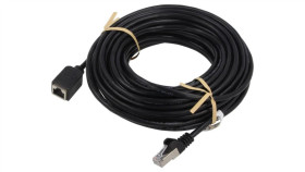 Goobay-73390 Przedłużacz Rj45 F/Utp 5E Linka Cu Pvc Czarny 15M 26Awg