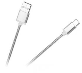 Kabel USB - USB typu C - srebrny - 1m