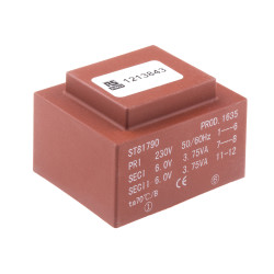 Transformator do druku 2 x 6V ac 230V ac 2 wyjścia Do montażu na płytce drukowanej 7.5VA