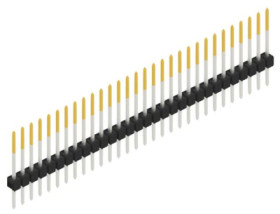 Pin header, 30 pole, pitch 2.54 mm, straight, black, 10046648