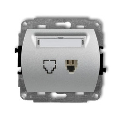 TREND Gniazda telefoniczne pojedyncze 1xRJ11, 4-stykowy srebrny metalik 7GT-1