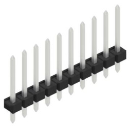 Pin header, 10 pole, pitch 2.54 mm, straight, black, 10058412