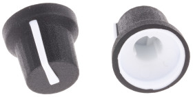 Pokrętło potencjometru oś: 6mm średnica: 16.8mm Wielowypustowe Czarny RS PRO