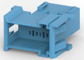 Plug, unequipped, 6 pole, straight, 2 rows, blue, 3-965641-1