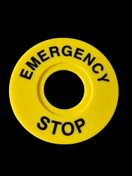 Etykieta przycisk awaryjny STOP przemysłowy TRACON