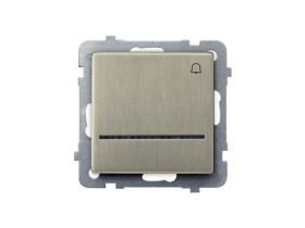 SONATA Wyłącznik zwierny przycisk "dzwonek" z podświetleniem niebieskim nowe srebro ŁP-6RMS/m/44 OSPEL