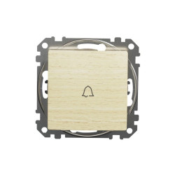 Przycisk 1-biegunowy dzwonek, brzoza, efekt drewna, Sedna Design i Elements SDD180131