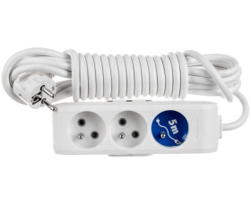 Przedłużacz Przenośny 3-Krotny Z Uziemieniem I Przesłonami Styków 5m, Kolor Biały / Wltb0635-2wh
