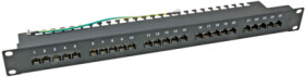 Patch panel, 25 x RJ45, horizontal, 1 row, (W x H) 482.6 x 44.45 mm, black, 37588SW.1