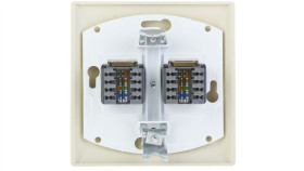 Akcent Gniazdo Komputerowe Podwójne Rj45 Kat.5E Mmc Beżowe Gpk-2A/K/01
