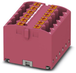 Distribution block, push-in connection, 0.14-4.0 mm², 12 pole, 24 A, 6 kV, pink, 3273303