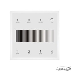 Szklany panel dotykowy DALI-2 Master MONO 4-strefowy 230V AC Skydance TD1-4SH(W)
