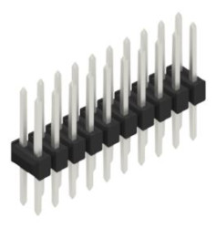 Pin header, 20 pole, pitch 2.54 mm, straight, black, 10053488