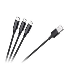 KABEL USB 3W1/USB-C/microUSB/LIGHTING 1m