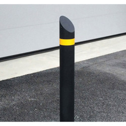 Replenishh 65-3366 Fixed Bollard 1000x90mm Galv Black Bolt Down Mitre Top