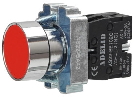 Przycisk sterowniczy czerwony 1xNC 10A IP54 metal AS22-BA42