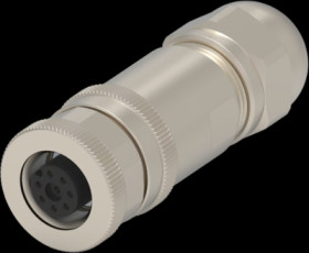 Jack, M12, 8 pole, screw connection, screw locking, straight, T4110011081-000