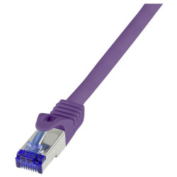 LogiLink C6A039S Network Cable CAT 6A S/FTP Violet 1.00 m RJ45