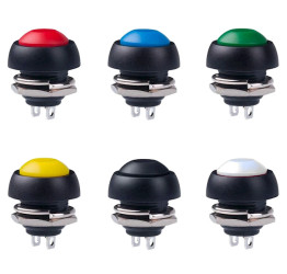 PRZYCISK CZARNY MONOSTABILNY OKRĄGŁY CZARNY 230V PBS-33B