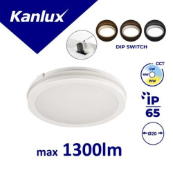 Plafoniera LED BENO ECO 12W CCT O W 1200lm(WW)/1300lm(NW)/1250lm(CW) 3000/4000/6500K regulacja barwy IP65 biały 38380