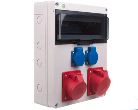 Rozdzielnica budowlana RS-12 12-mod. 2x2P+Z, 16A/5P, 32A/5P, IP44 bez zabezpieczeń 6210-00