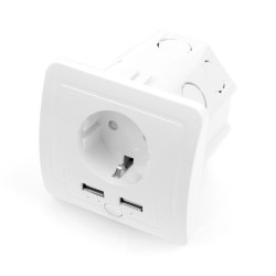 Coolseer WiFi Wall Socket - inteligentne gniazdko podtynkowe WiFi + 2x USB - COL-WS02WE